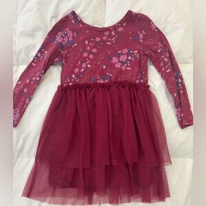 Carters burgundy long sleeve floral dress